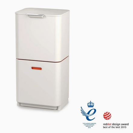 Poubelle de tri Totem Compact 60L / 2 bacs + 1 bac déchets organiques 3L