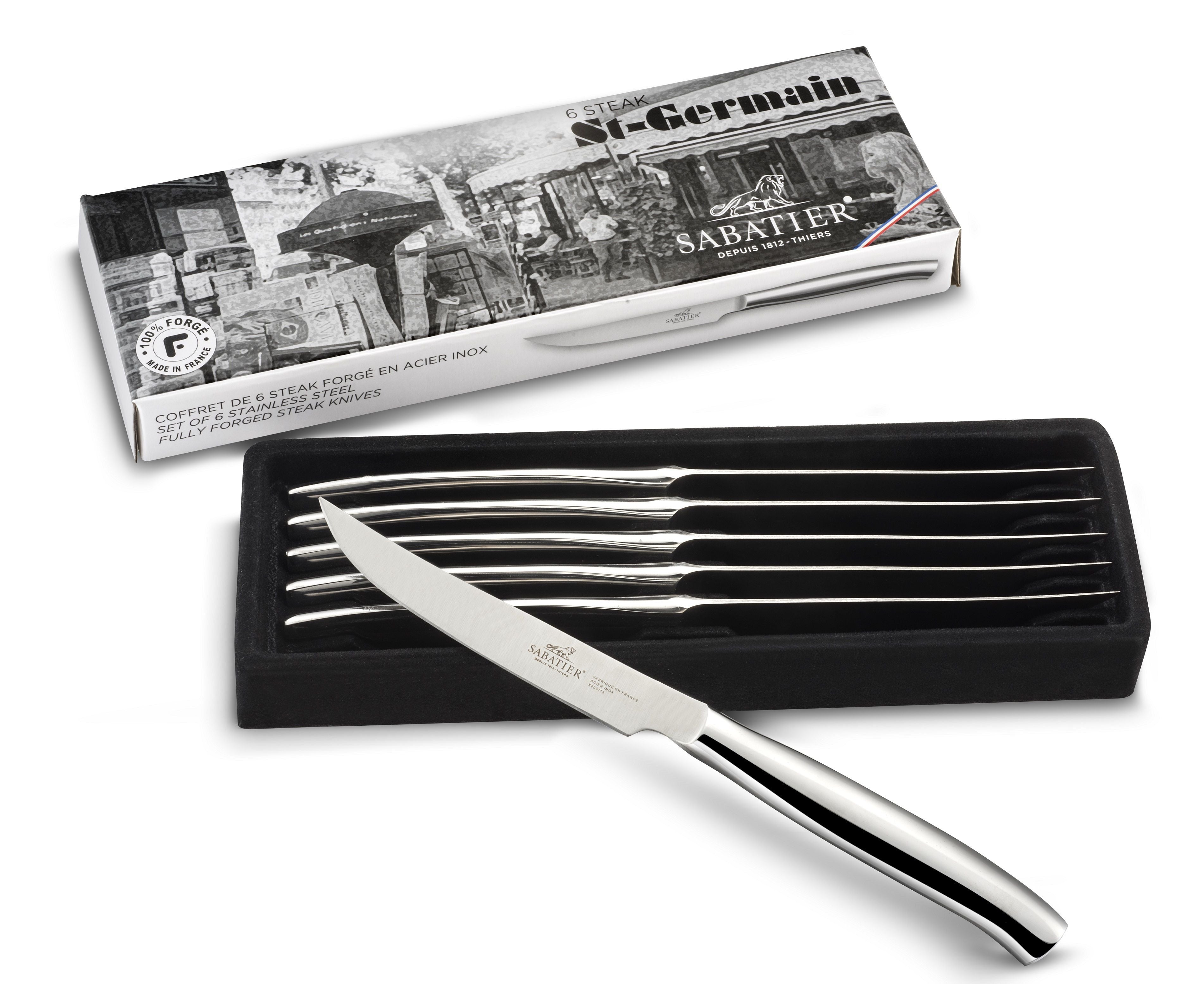 COFFRET 6 COUTEAUX STEAK SABATIER - SAINT GERMAIN