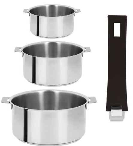 SERIE DE 3 CASSEROLES MUTINE  INOX