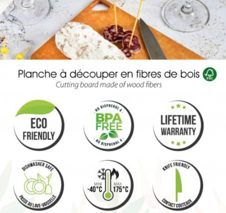 PLANCHE A DECOUPER EN FIBRE DE BOIS  37X6x27,50 cm