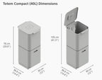 Poubelle de tri Totem Compact 40L / 2 bacs 20L + 1 bac déchets organiques 3L