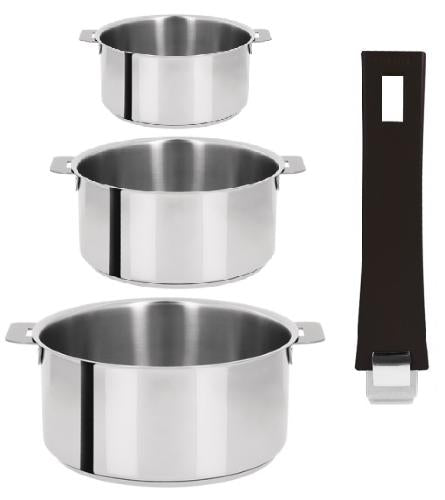 COFFRET DE 3 CASSEROLES INOX