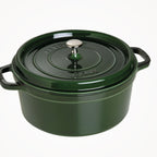 COCOTTE EN FONTE RONDE 28 CM verte