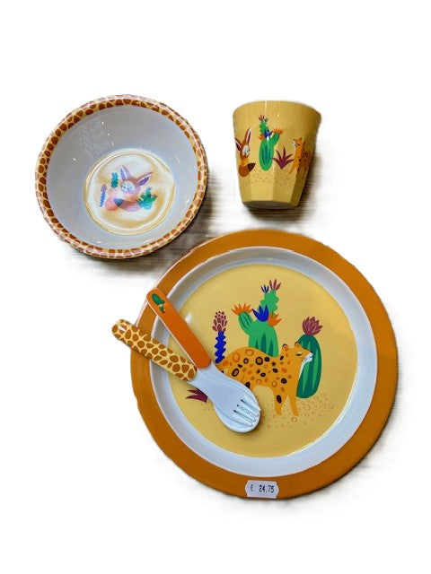 COFFRET REPAS EN MELANIME POUR ENFANT COLLECTION DESERT