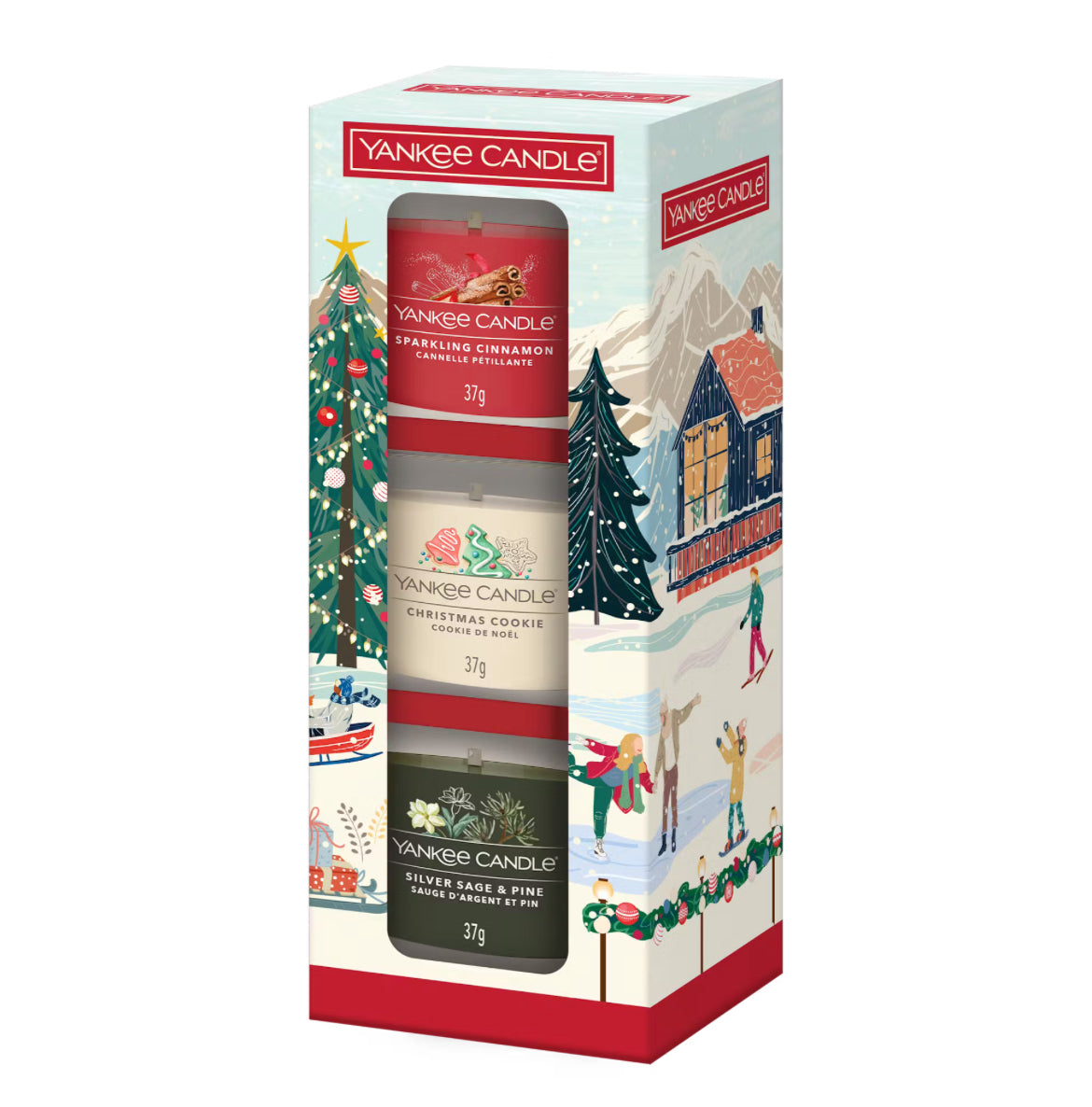 Coffret YANKEE CANDLE de 3 bougies votives en verre collection Noël