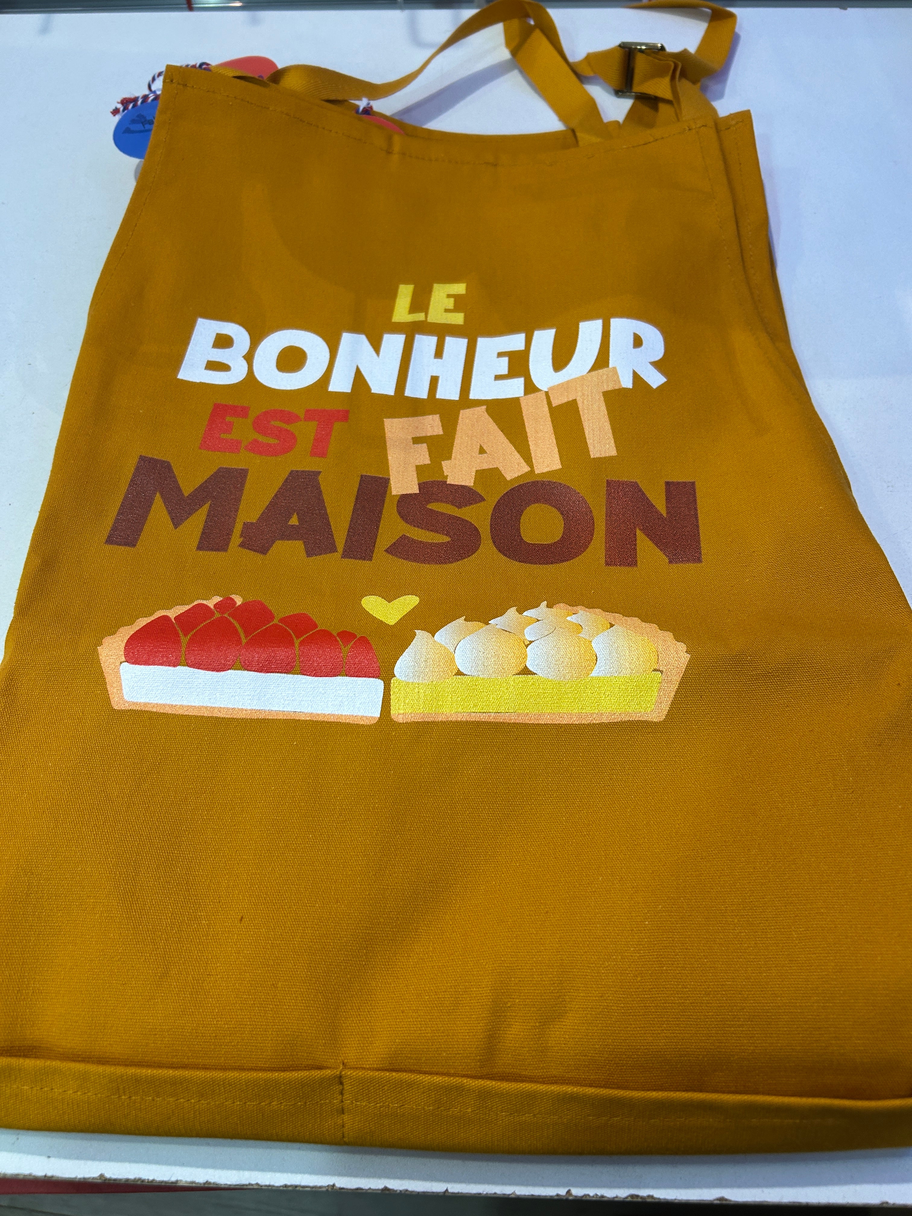 TABLIER 100 COTON le bonheur est fait maison