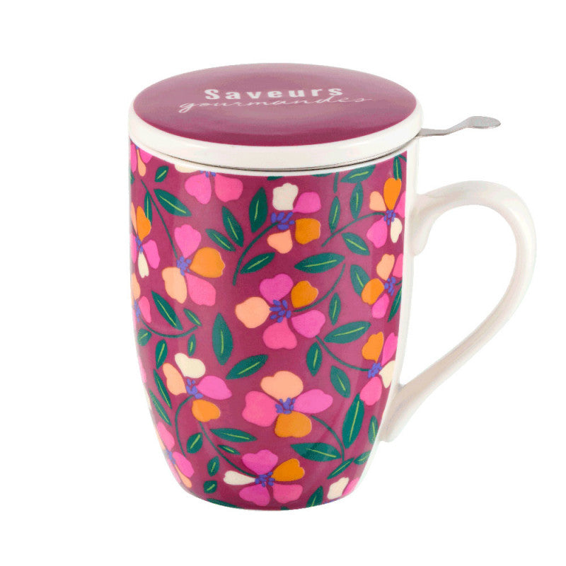 TISANIERE EN PORCELAINE fleurs