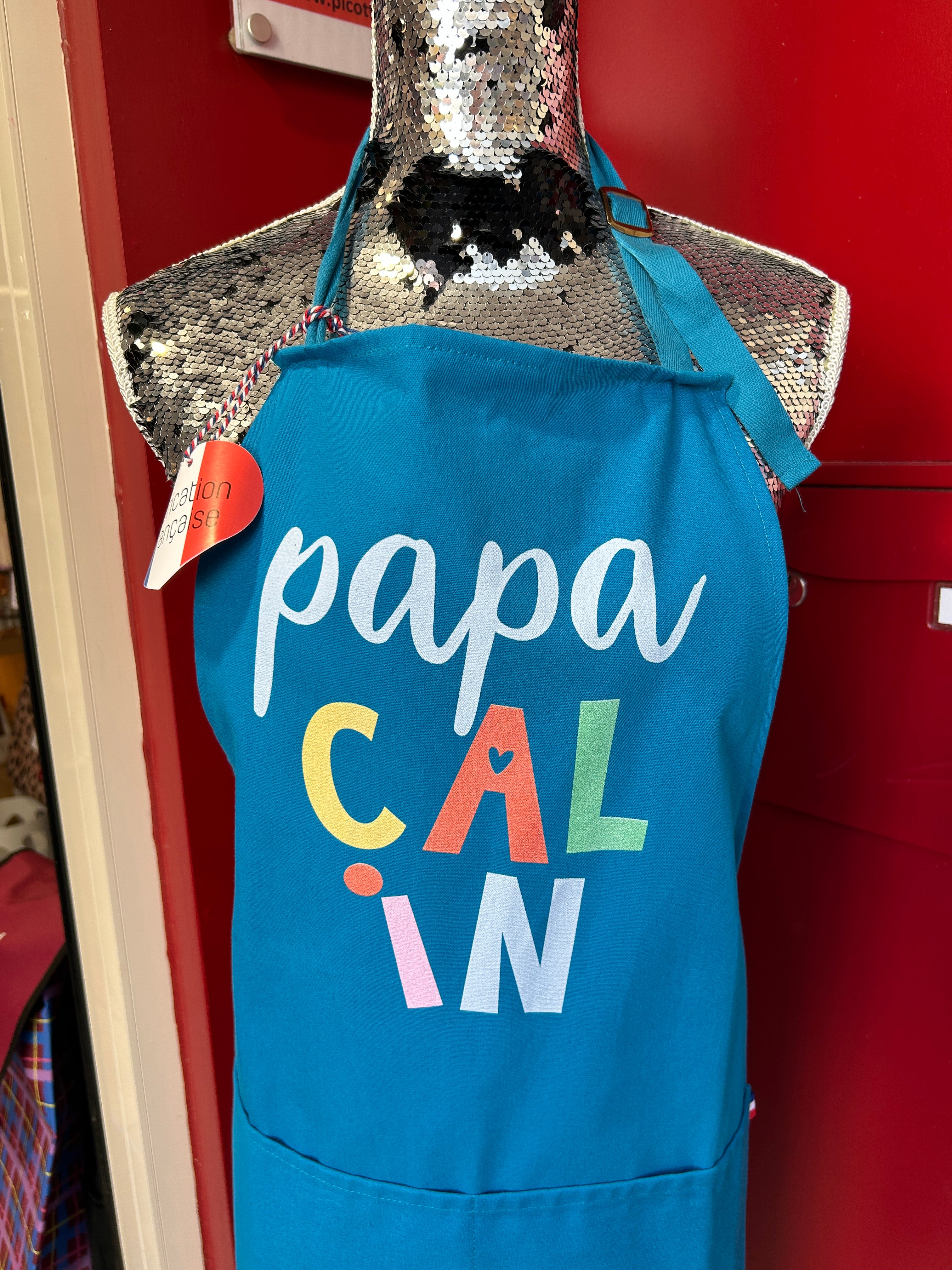 TABLIER EN COTON PAPA CALIN