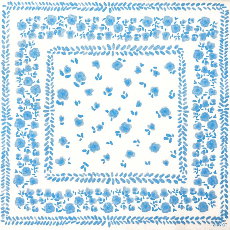 SERVIETTES EN INTISEES BLEU