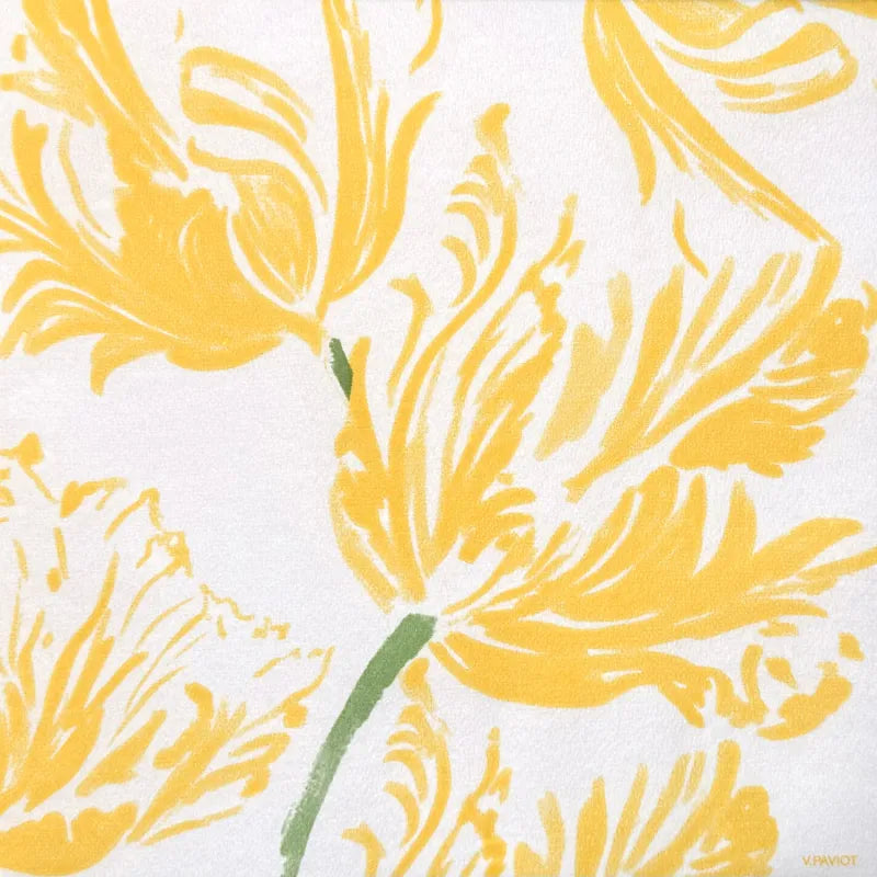 SERVIETTES EN INTISEES TULIPES JAUNES