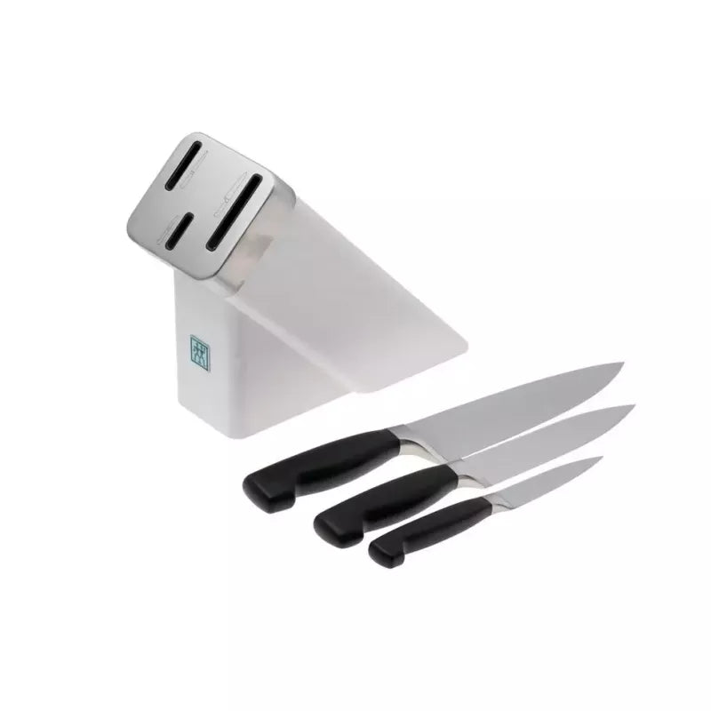 BLOC DE 3 COUTEAUX BLANC SHARP BLOCK