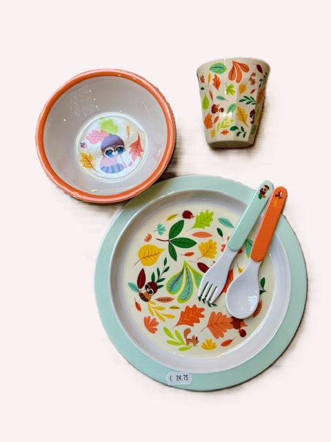 COFFRET REPAS EN MELANIME POUR ENFANT COLLECTION AUTOMNE