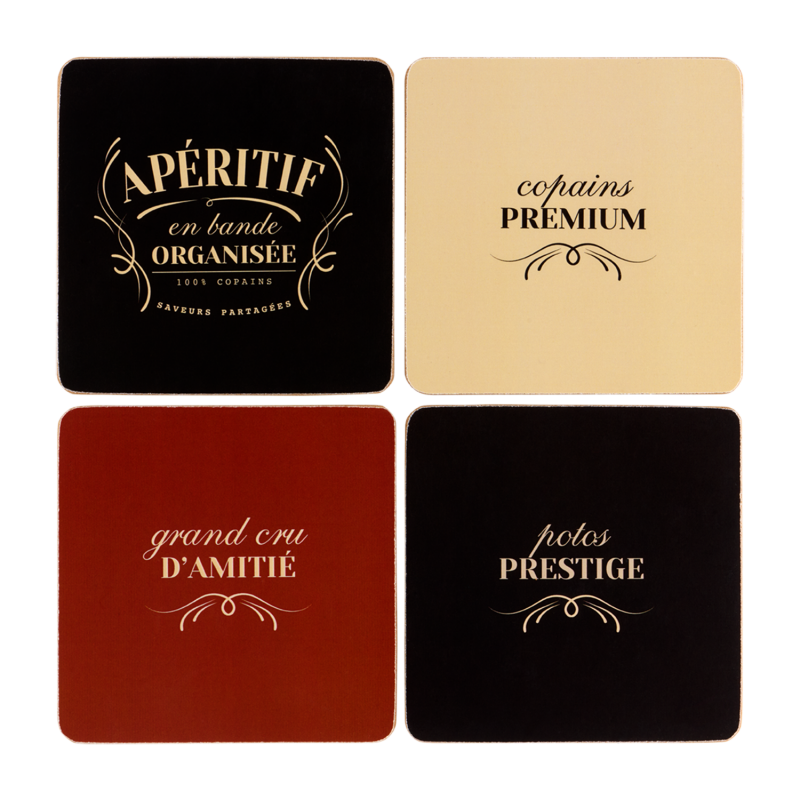 DESSOUS DE VERRE X4 - Copains