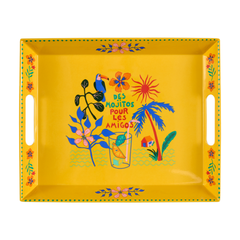PLATEAU JAUNE 41 X 34 CM