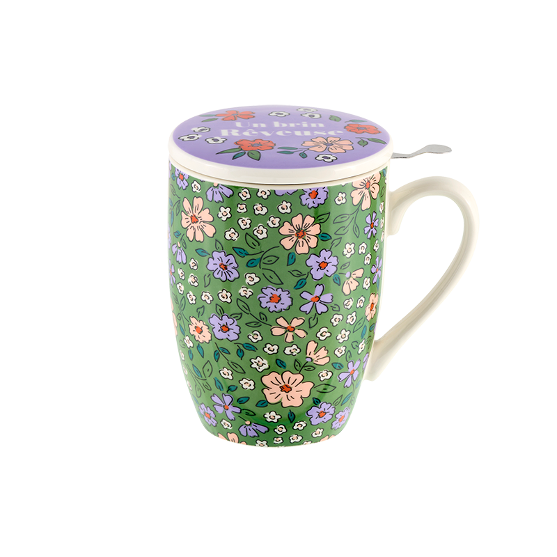 TISANIERE EN PORCELAINE un brun rêveuse
